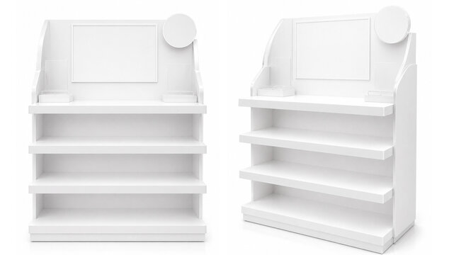 Blank White Retail Display Stand Mockup