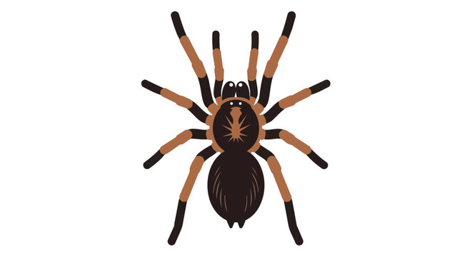 Mexican Red Knee Tarantula Spider Illustration Isolated on White Background