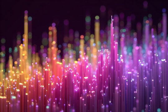 Predictive Data Model Illustrating Future Trends in 3D