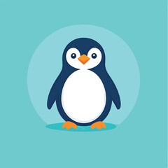 Cute Cartoon Penguin Standing Alone 2. © Endang