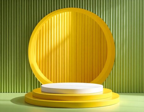 Vibrant Yellow and Green Product Display Podium