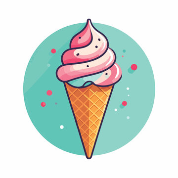 Colorful Ice Cream Cone Dessert Treat 3.