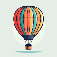 Naklejka premium Colorful Hot Air Balloon Ride Travel.