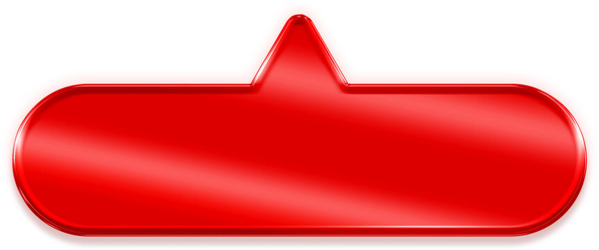 Rounded button red glossy chrome metallic 3D UI element