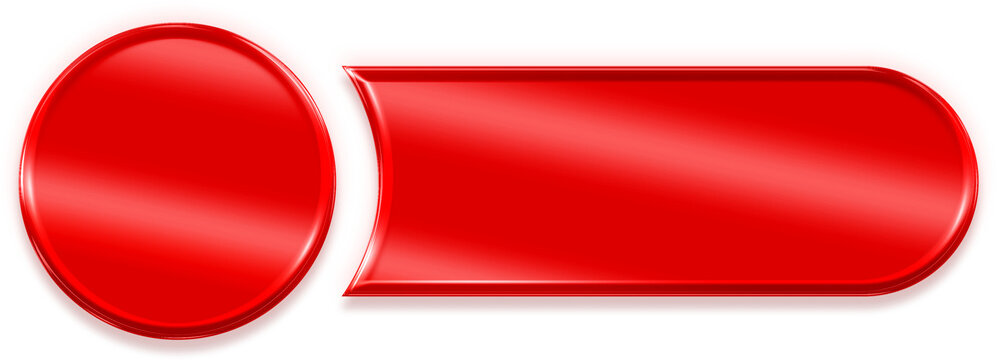 Red glossy web button chrome silver metallic design
