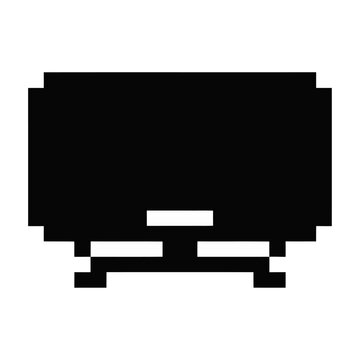 Modern black smart tv on stand vector flat design minimalist home entertainment