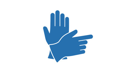 Obraz premium Blue hands gesture stop sign.