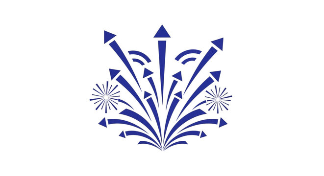 Blue Arrows Explosive Growth Symbol Design.