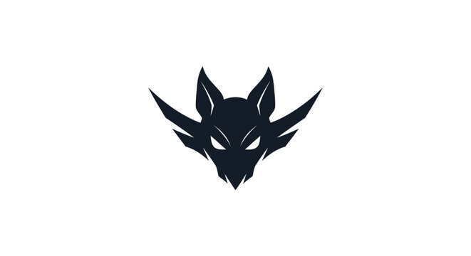 Black wolf head silhouette logo symbol.