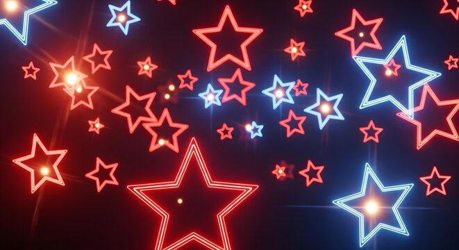 Patriotic stars shining bright in the night sky on Independence Day