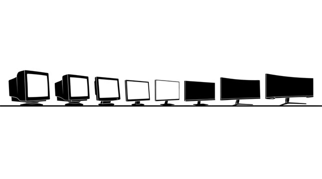 Computer Monitor Evolution Illustration