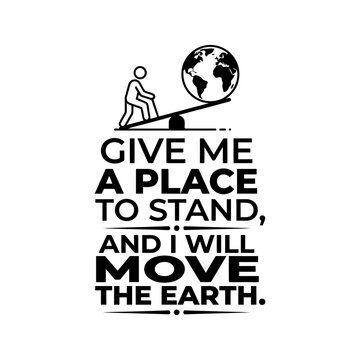 Archimedes Leverage Illustration with Quote