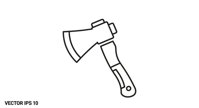 Axe with wooden handle and metal.