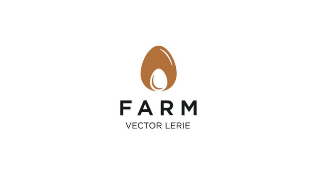 Brown Egg Farm Vector Logo Design.