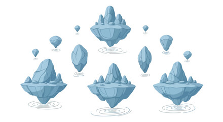 Blue Iceberg Floating in Water. © Indah