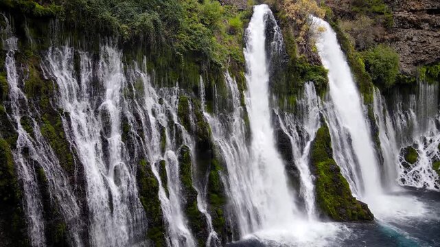 Aerial shot of Burney Falls in Northern California, USA.