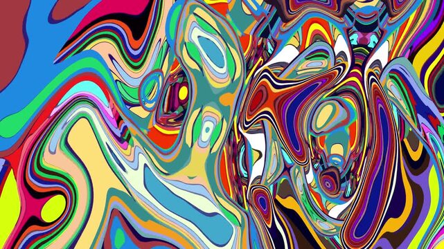 Colorful abstract psychedelic swirl pattern with vibrant curves