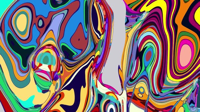 Vibrant abstract swirl pattern with bold colors and dynamic shapes