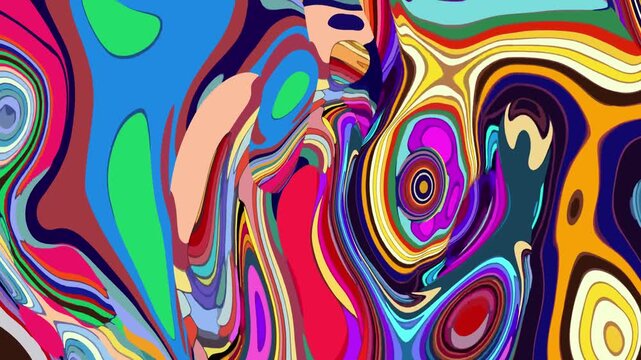 Colorful abstract psychedelic swirl pattern with vibrant shapes