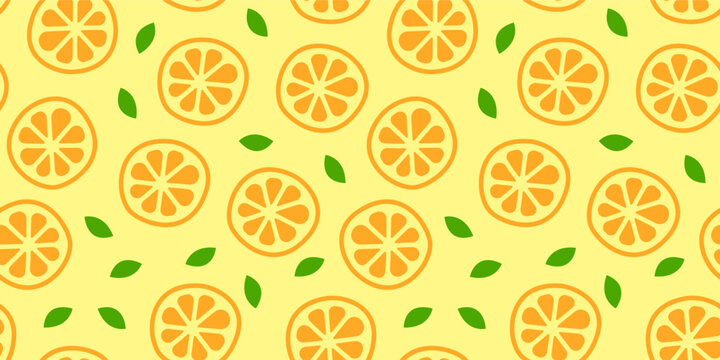 doodle orange pattern. orange fruit pattern wallpaper. orange doodle fruit seamless pattern.