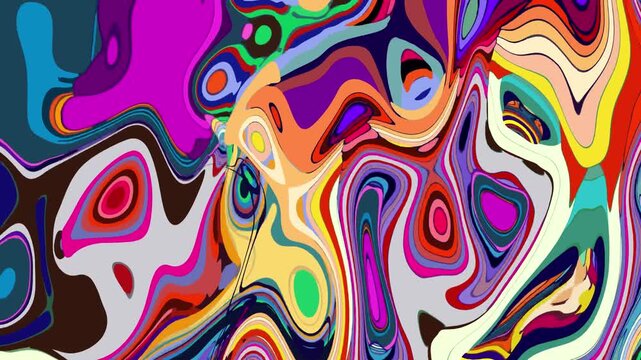 Vibrant abstract swirl pattern with bold colorful shapes