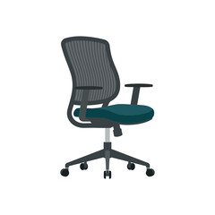 Obraz premium Modern ergonomic office chair with teal seat and mesh back