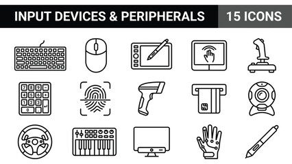 Input devices and peripherals icon set © @ahmedmaynul