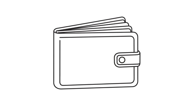 A black line drawing of wallet.