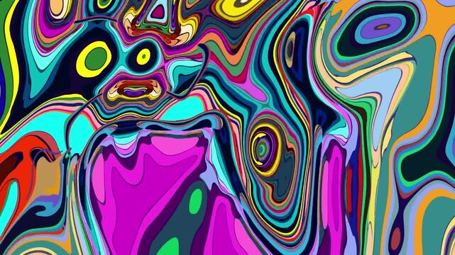 Colorful abstract psychedelic pattern with vibrant swirling shapes