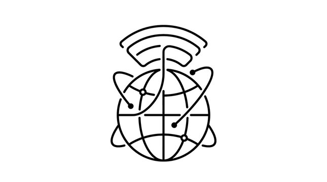 Global Internet Connection and Network Connectivity Icon