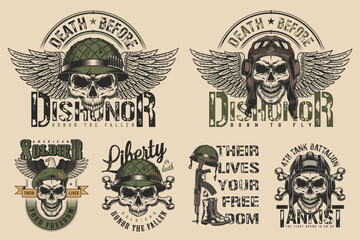 Fototapeta premium Military skull designs