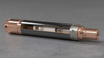 Fototapeta premium Detailed cross-section view of an advanced coaxial cable showcasing its intricate internal structure and layers