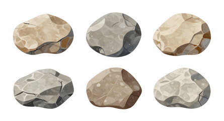 nature, rocks, cartoon, stones, boulders, geology, terrain, pebbles, fantasy, gameasset, outdoor, cliff, mineral, rugged, vector, illustration, isolated © zpixel