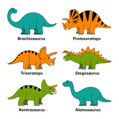 Cute cartoon baby brachiosaurus dinosaur hatched from egg shell, prehistoric newborn reptile vector illustration © APU