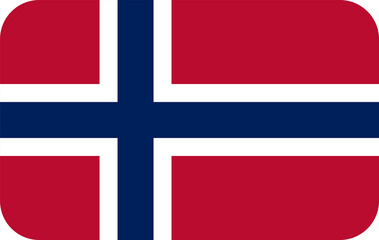 Fototapeta premium Norwegian National Flag Icon with Bold Colors