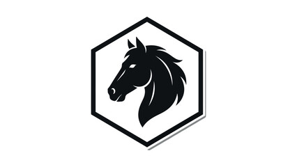 Black Horse Head Silhouette Profile. © Pandamint