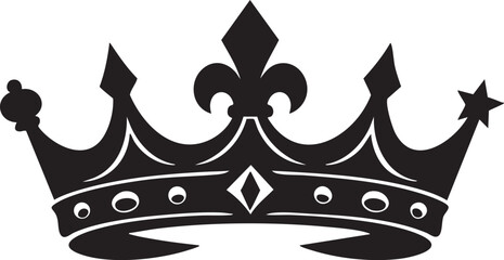 Black crown with jewels and fleur de lis symbol, royal symbol of power and monarchy © Rezaulkarim