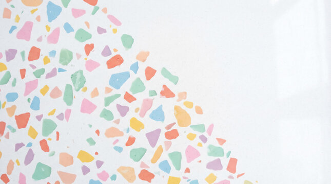 Colorful terrazzo stone pattern background with copy space