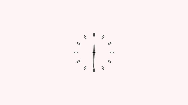 Abstract Minimalist Clock Hand Animation With Rotating Hands And Tick Marks Clock hands