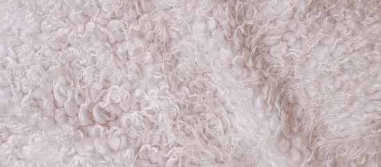Soft white curly wool texture background close up © Alena Vilgelm