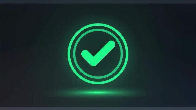 A green checkmark icon on a dark background, symbolizing approval and confirmation.