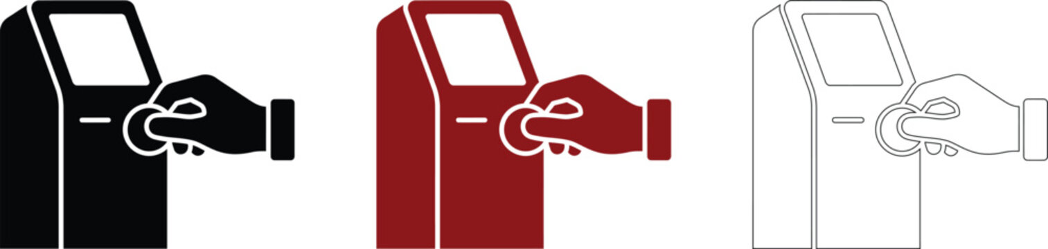 Payment terminal with hand inserting card