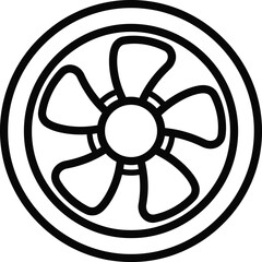 Obraz premium Simple black line art fan icon.