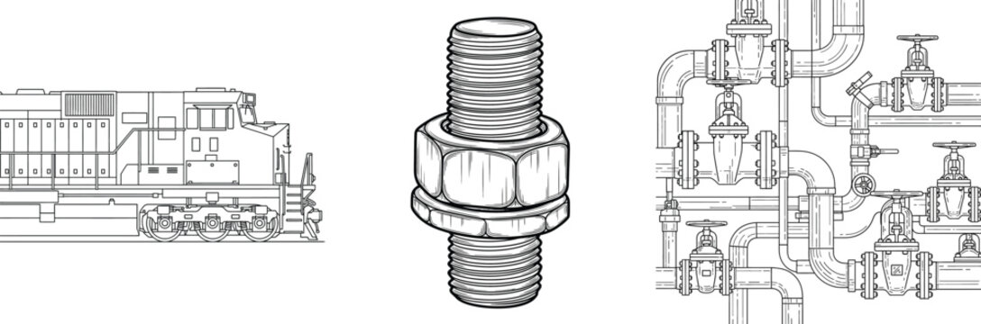 Close-up of a metal threaded bolt.
