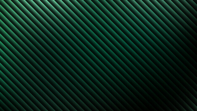 Abstract dark green diagonal stripes background, modern geometric pattern with gradient light and shadow effect