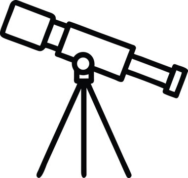 Telescope on Tripod on White Background Icon vector illustration
