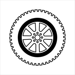 Obraz premium Automobile tire silhouette icon, spare part vector design template EPS 10