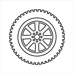 Obraz premium Classic auto tire solid icon, car maintenance concept illustration EPS 10.