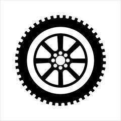 Fototapeta premium Car wheel icon design template vector isolated