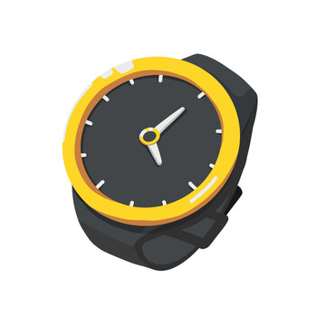 Clock icon indrawing style isolated illustration.